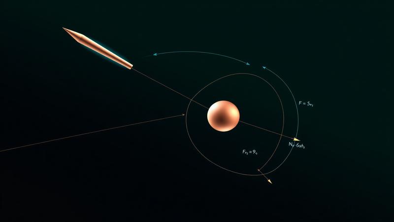 Interactive physics visualization showing projectile motion and orbital mechanics